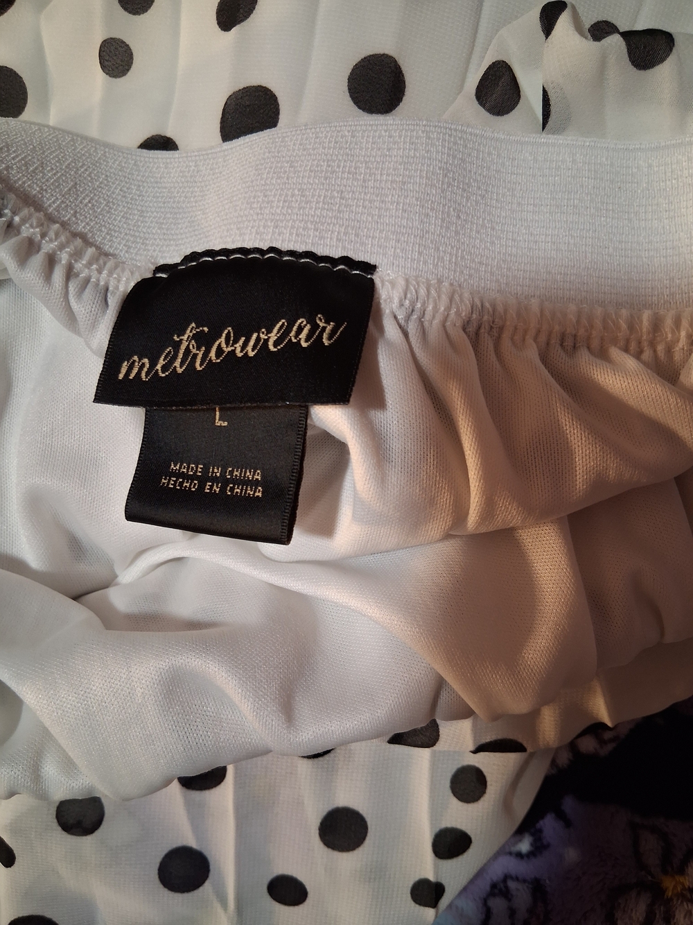 Metro Wear White  Skirt with Black Polka Dots
